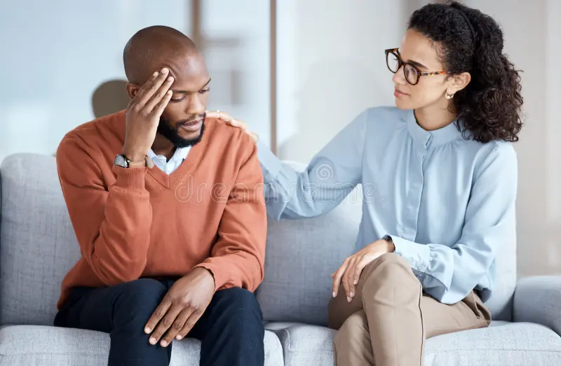 Therapist and patient in CBT session