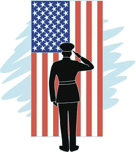 Service member saluting the American flag